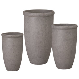 Gray Round Lip Terrazzo Planter – Set of 3
