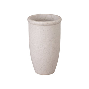 Small Round Lip Terrazzo Planter – White