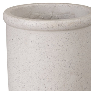 Small Round Lip Terrazzo Planter – White