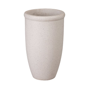 Medium Round Lip Terrazzo Planter – White