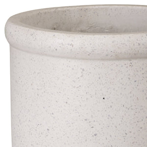 Medium Round Lip Terrazzo Planter – White