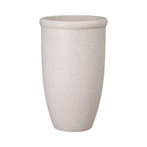 Medium Round Lip Terrazzo Planter – White