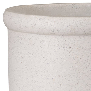 Large Round Lip Terrazzo Planter – White