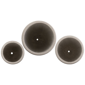 White Round Lip Terrazzo Planter – Set of 3