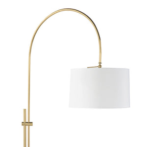 Regina Andrew Arc Neck Floor Lamp with Linen Shade – Natural Brass