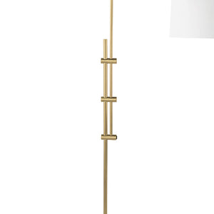 Regina Andrew Arc Neck Floor Lamp with Linen Shade – Natural Brass