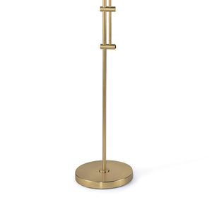 Regina Andrew Arc Neck Floor Lamp with Linen Shade – Natural Brass