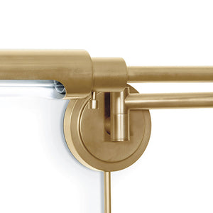 Noble Swing Arm Task Sconce (Natural Brass)
