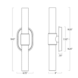 Dixon Sconce Double (Natural Brass)