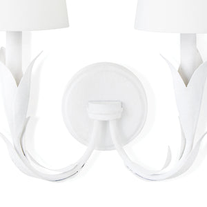 River Reed Sconce Double (White)