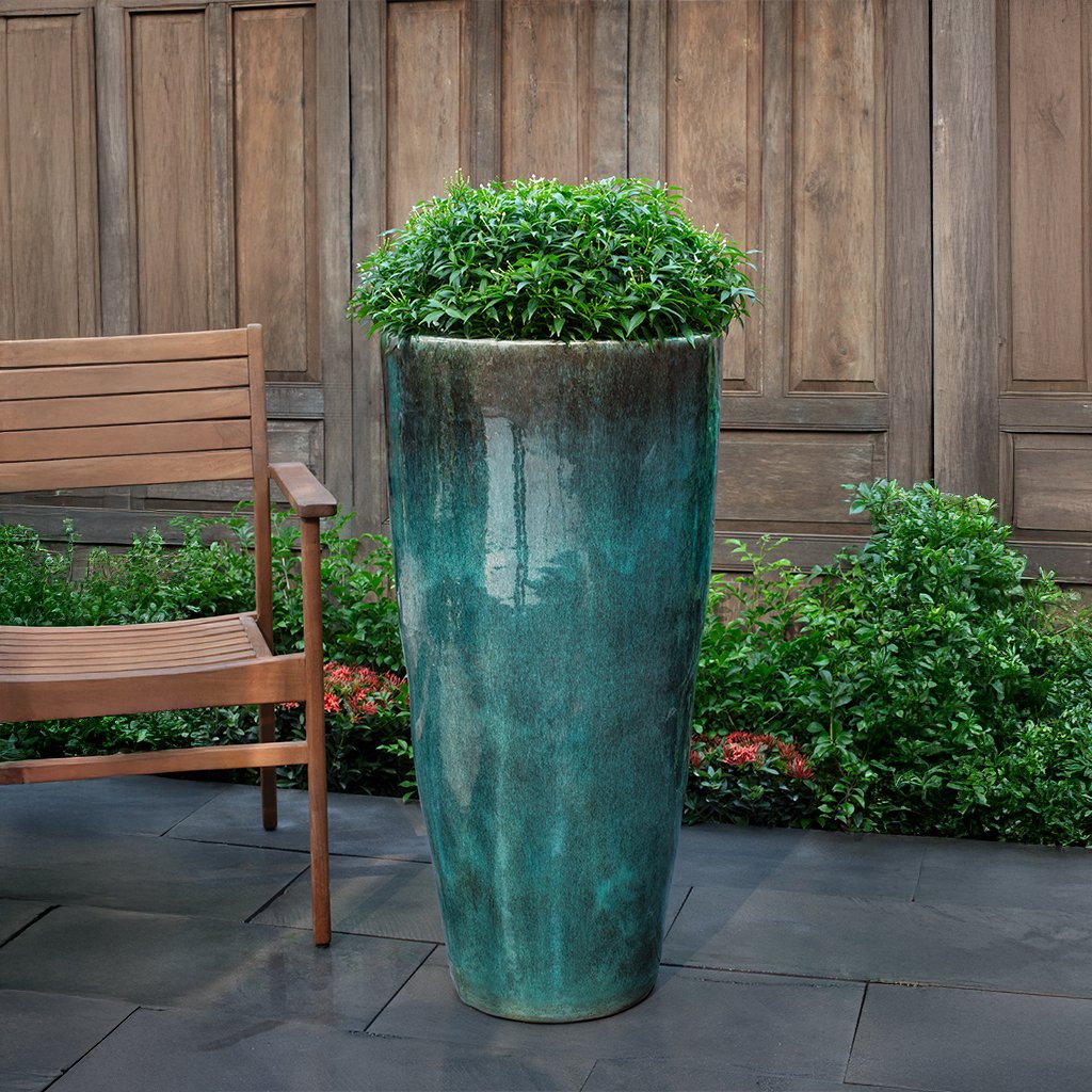 Aluan Tall Planter - Antique Jade