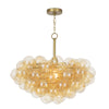 Bubbles Chandelier (Natural Brass with Amber Glass)