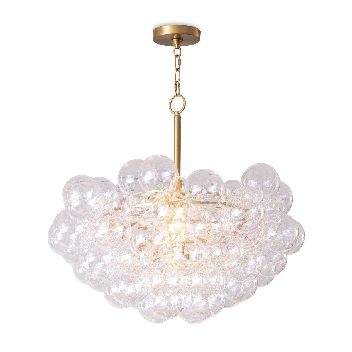 Bubbles Chandelier (Clear) Natural Brass