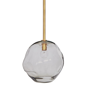 Regina Andrew Large Molten Smoke Glass Pendant – Natural Brass