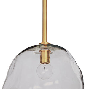 Regina Andrew Large Molten Smoke Glass Pendant – Natural Brass
