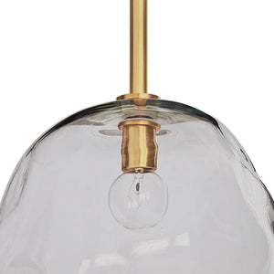 Regina Andrew Large Molten Smoke Glass Pendant – Natural Brass