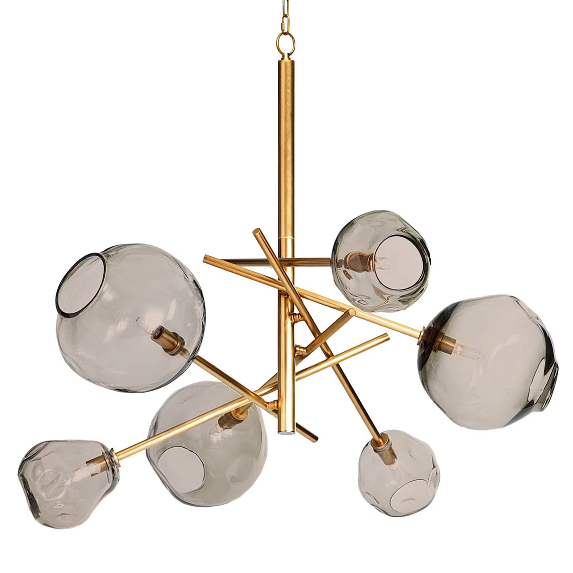 Molten Chandelier With Clear Glass (Polished Nickel)