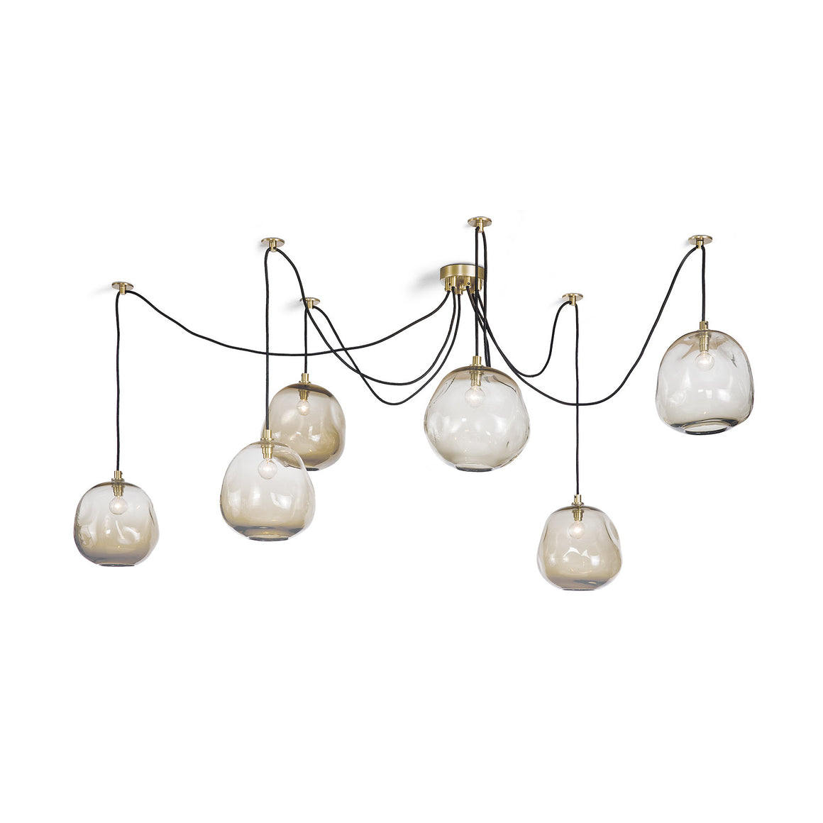 Regina Andrew Small Molten Glass Spider Chandelier – Natural Brass
