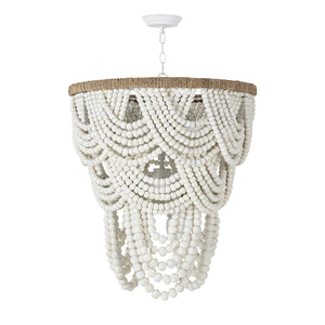 Lorelei Wood Bead Chandelier (White)