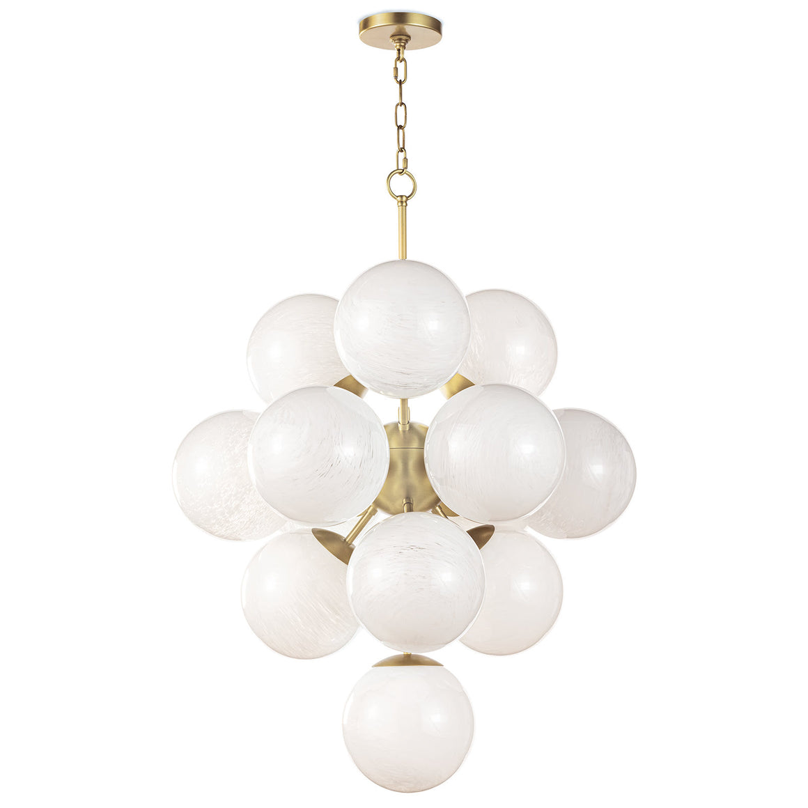 La Dame Chandelier (Swirl Glass Natural Brass)