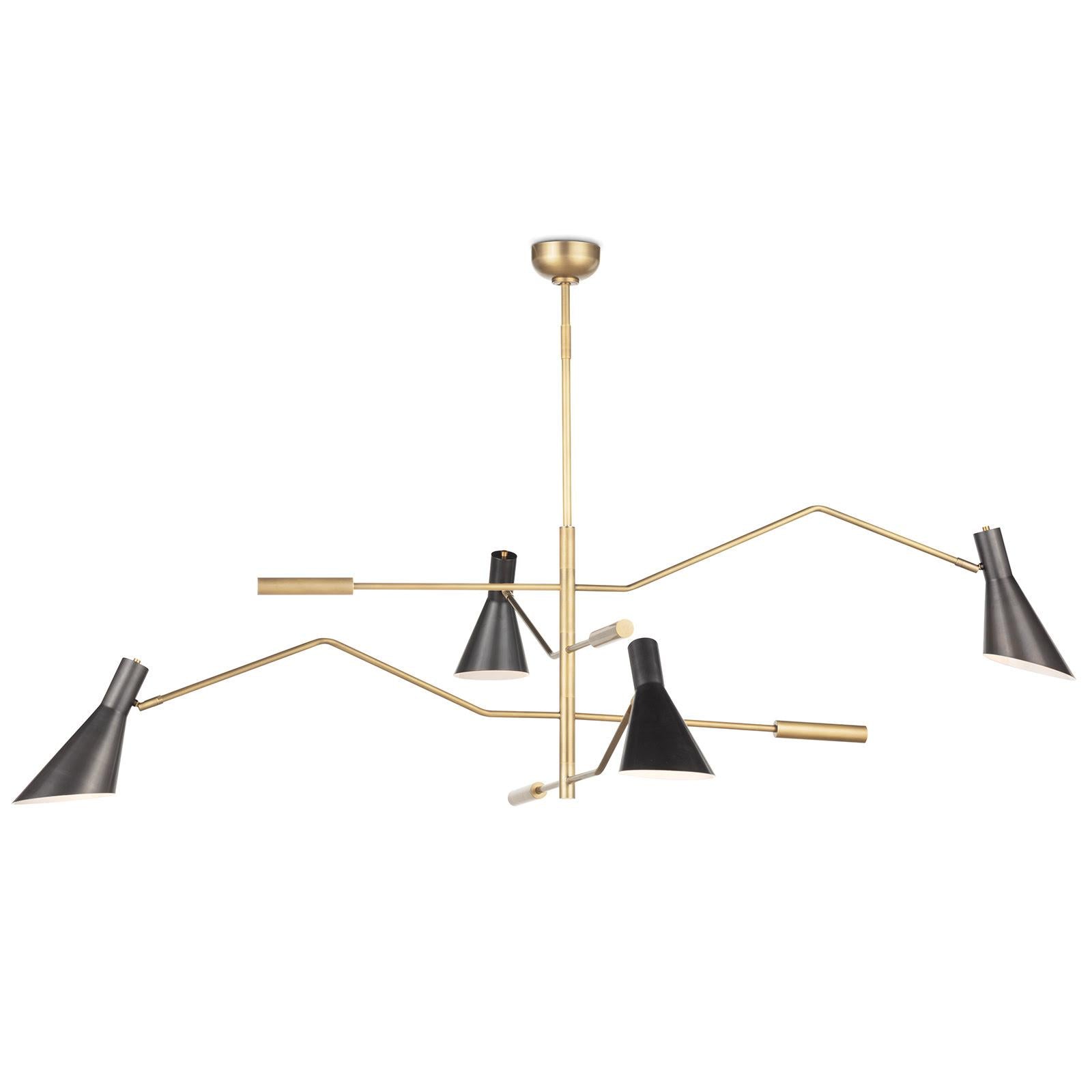 Spyder Chandelier (Blackened Brass and Natural Brass)