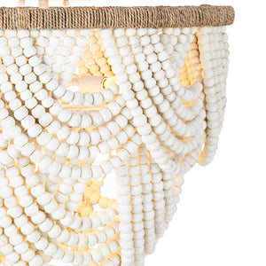 Lorelei Wood Bead Flush Mount (White)