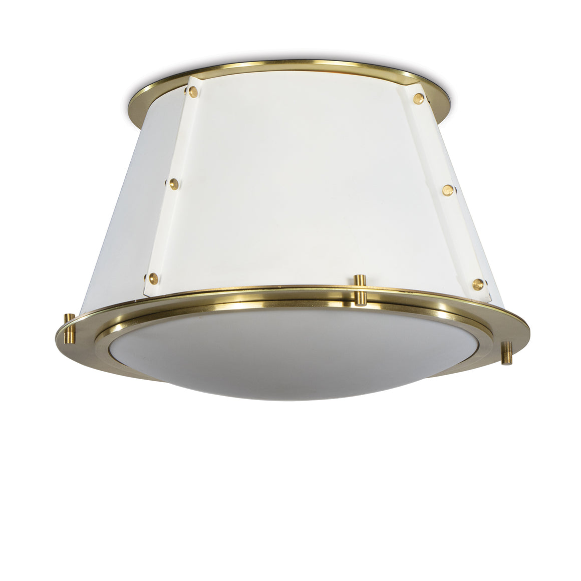 French Maid Flush Mount (White and Natural Brass)