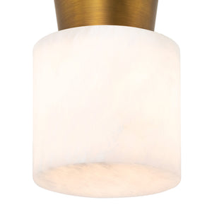 Hazel Alabaster Flush Mount (Natural Brass)