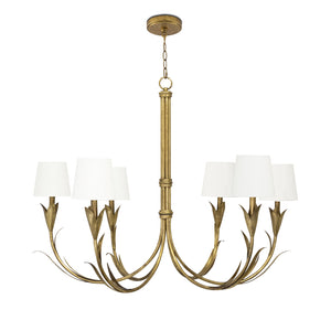 River Reed Chandelier Small (Antique Gold Leaf)