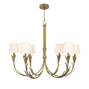 River Reed Chandelier Small (Antique Gold Leaf)