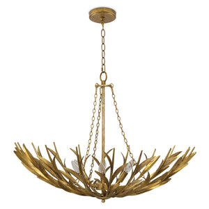 River Reed Basin Chandelier (Antique Gold Leaf)