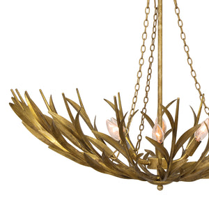 River Reed Basin Chandelier (Antique Gold Leaf)