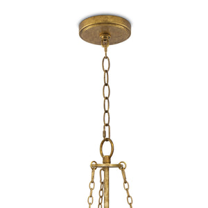 River Reed Basin Chandelier (Antique Gold Leaf)