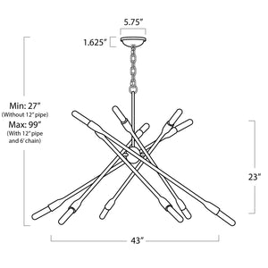 Cobra Chandelier Large (Polished Nickel)