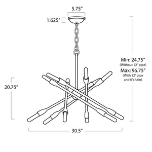 Cobra Chandelier Small (Oil Rubbed Bronze)