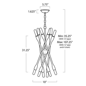 Cobra Chandelier Small (Polished Nickel)