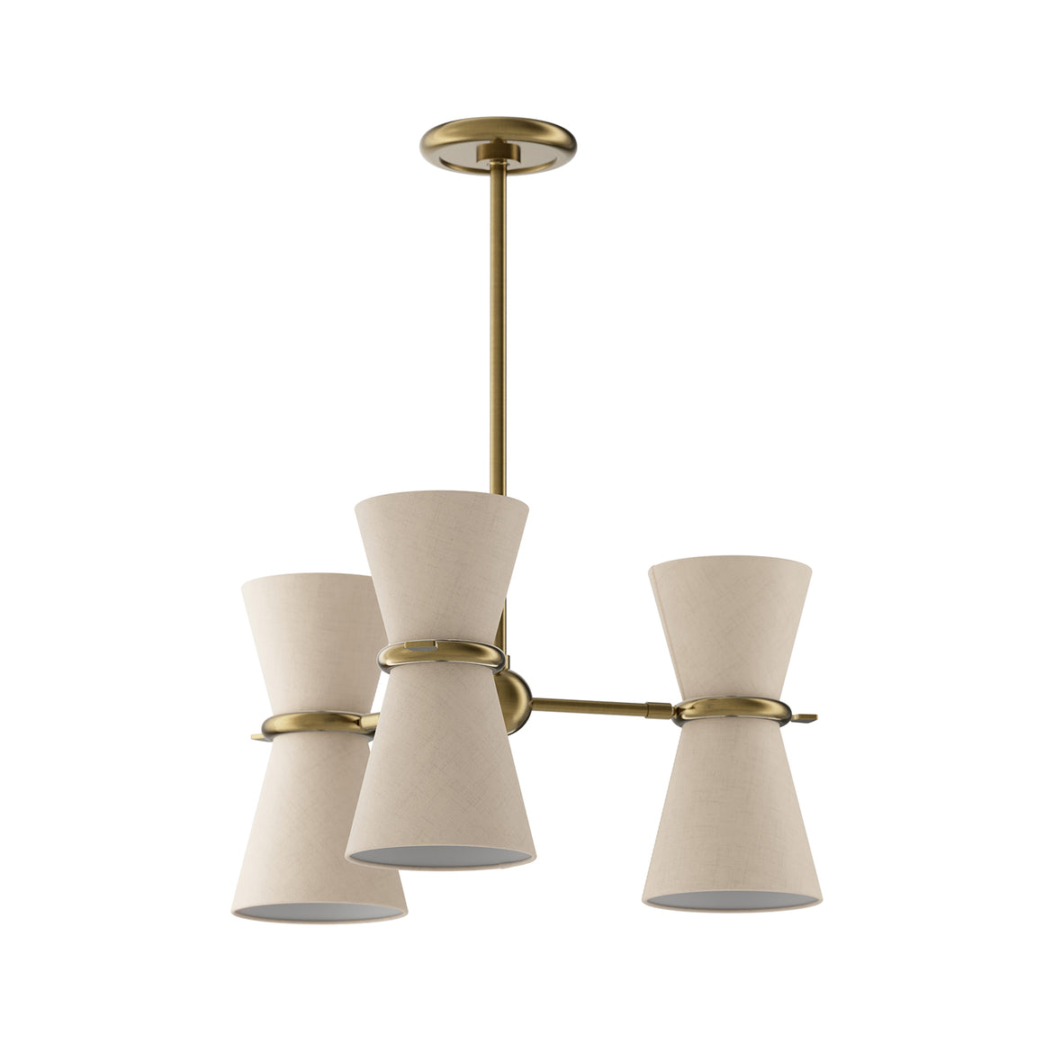 Gable Pendant (Antique Natural Brass with Oyster Shade)