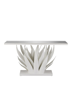 Agave White Console Table