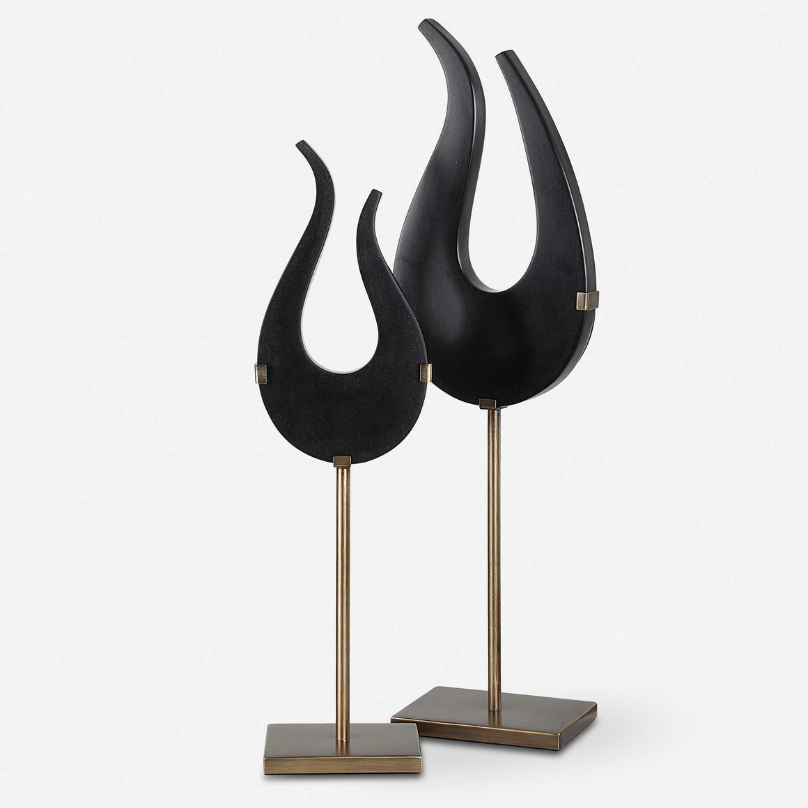 Uttermost Black Flame Sculptures, S/2