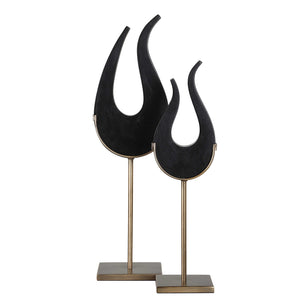 Uttermost Black Flame Sculptures, S/2
