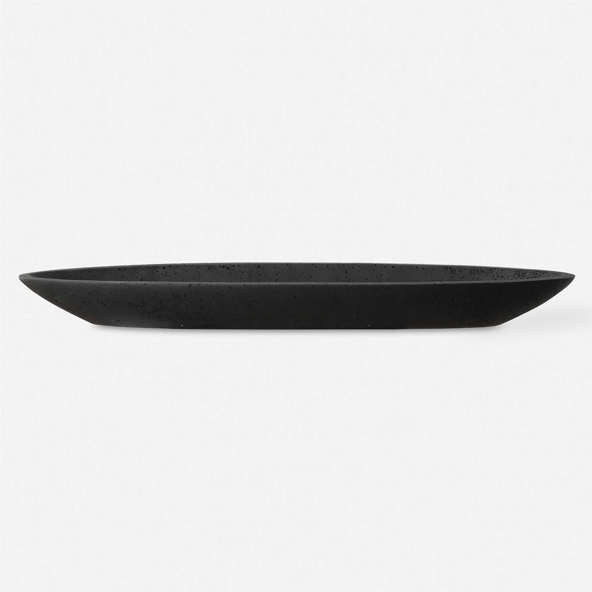 Uttermost Vessel Cast Black Canoe Bowl