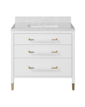 Verona 36" White Vanity with Rectangular Undermount Sink