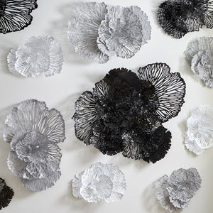 Flower Wall Art, Medium, Gray, Metal
