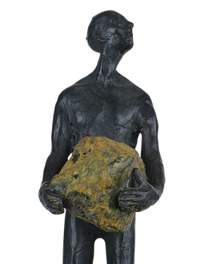 Man on Rock Small Bronze