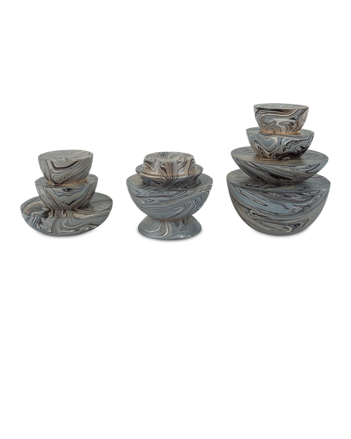 Marbleized Stacking Box Set of 3