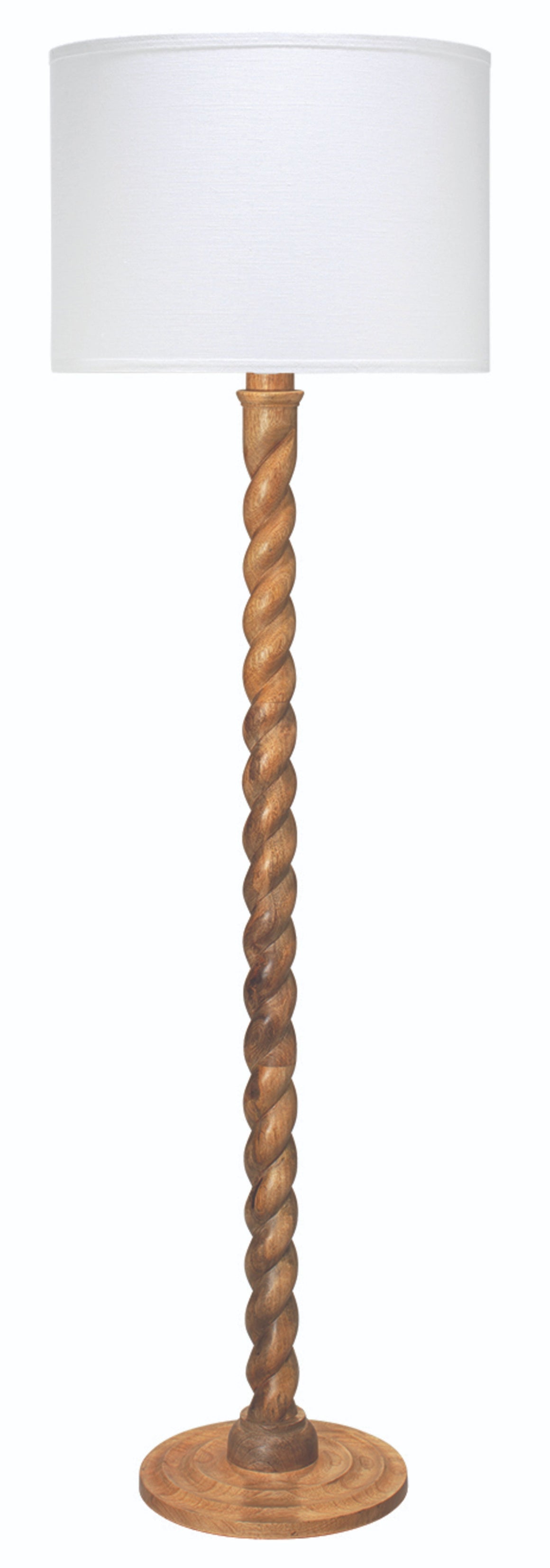 Barley Twist Floor Lamp, Natural Mango Wood
