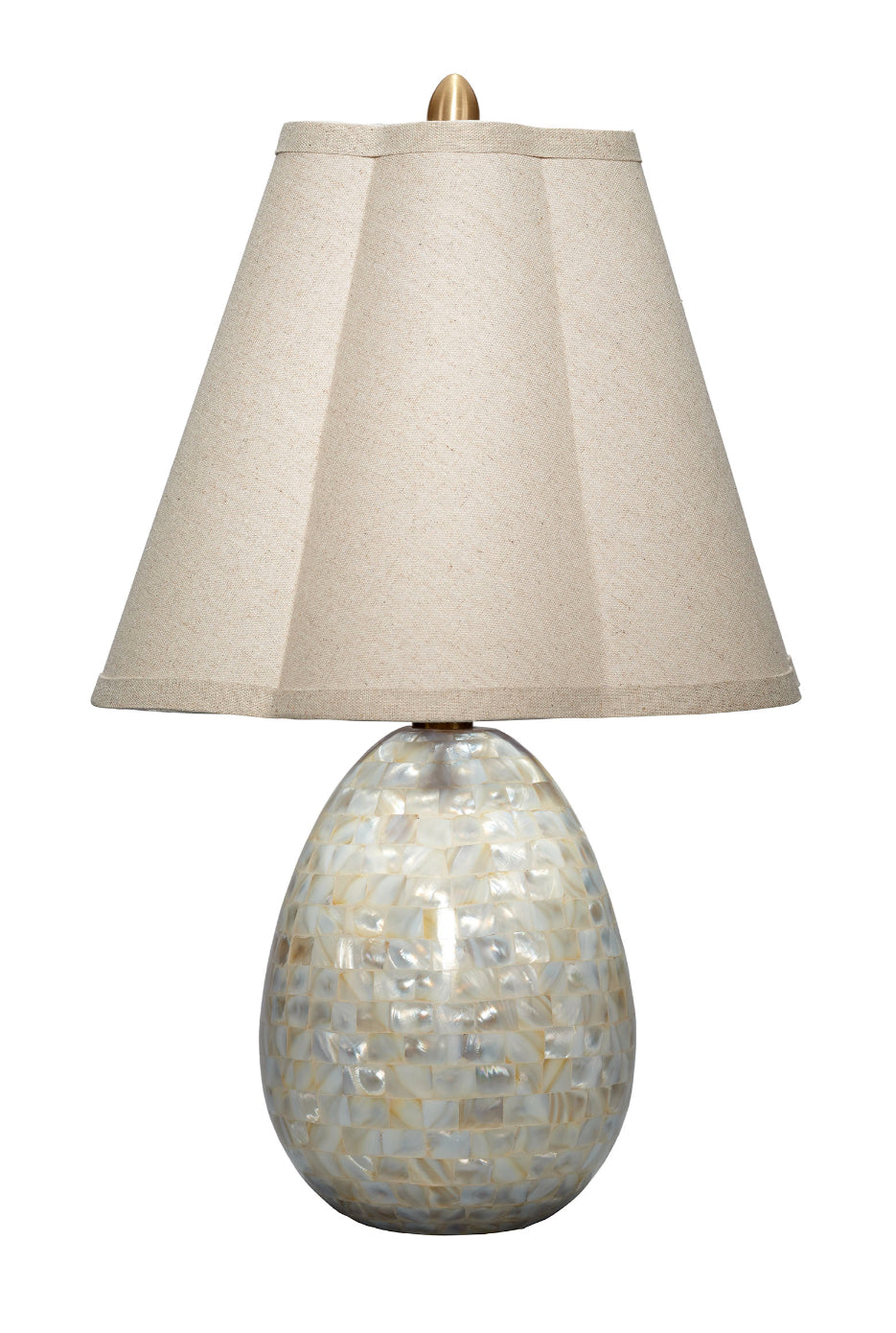 Capsule Mother of Pearl Table Lamp with Linen Shade