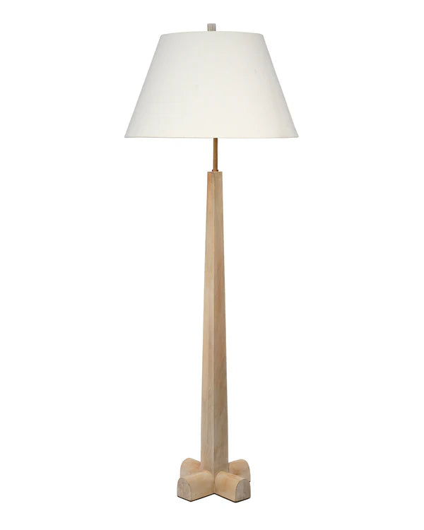 Charleston Floor Lamp, White Washed Wood
