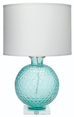 Clark Glass Table Lamp with Linen Shade