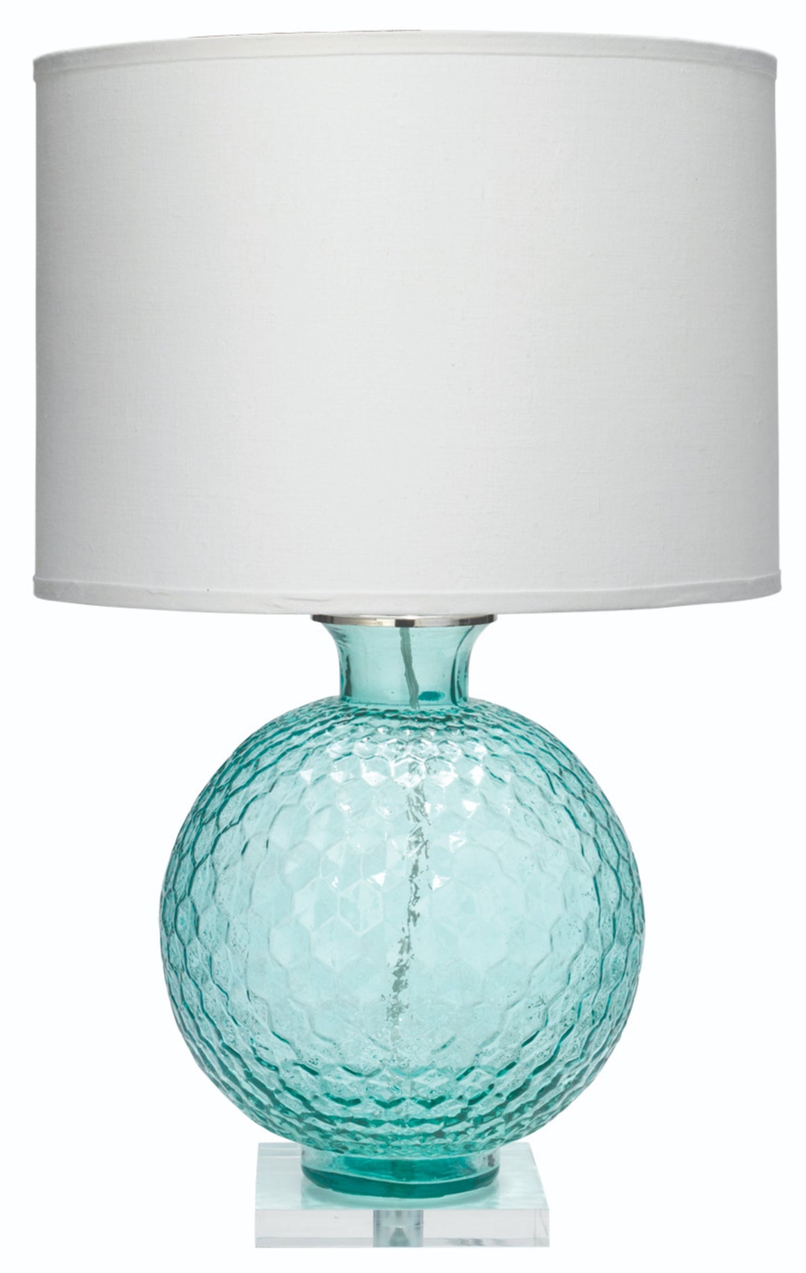 Clark Glass Table Lamp with Linen Shade